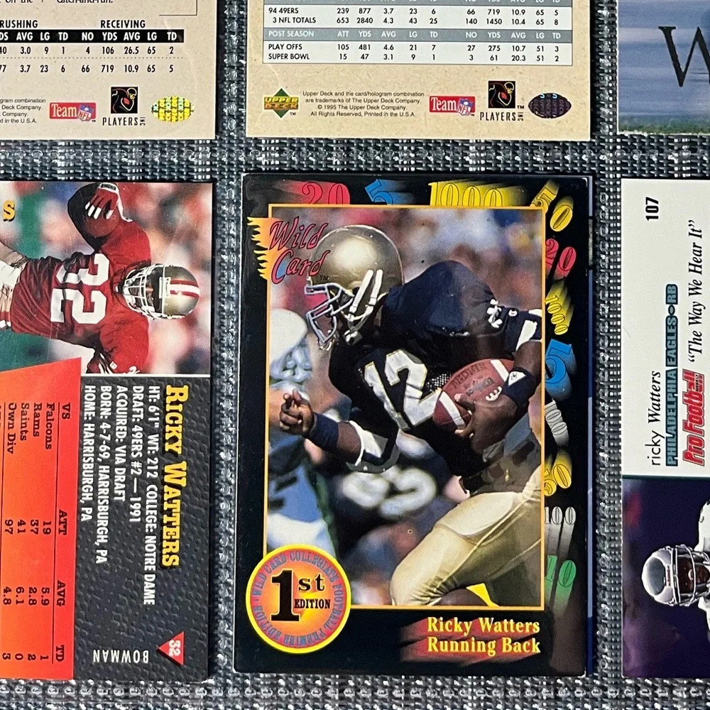 🏈 Ricky Watters NFL National Football League Sports Trading Cards, Qty 10 Lot #1